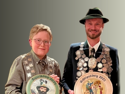 Jugendkönig Timothy Power und Schützenkönig Florian Conrad